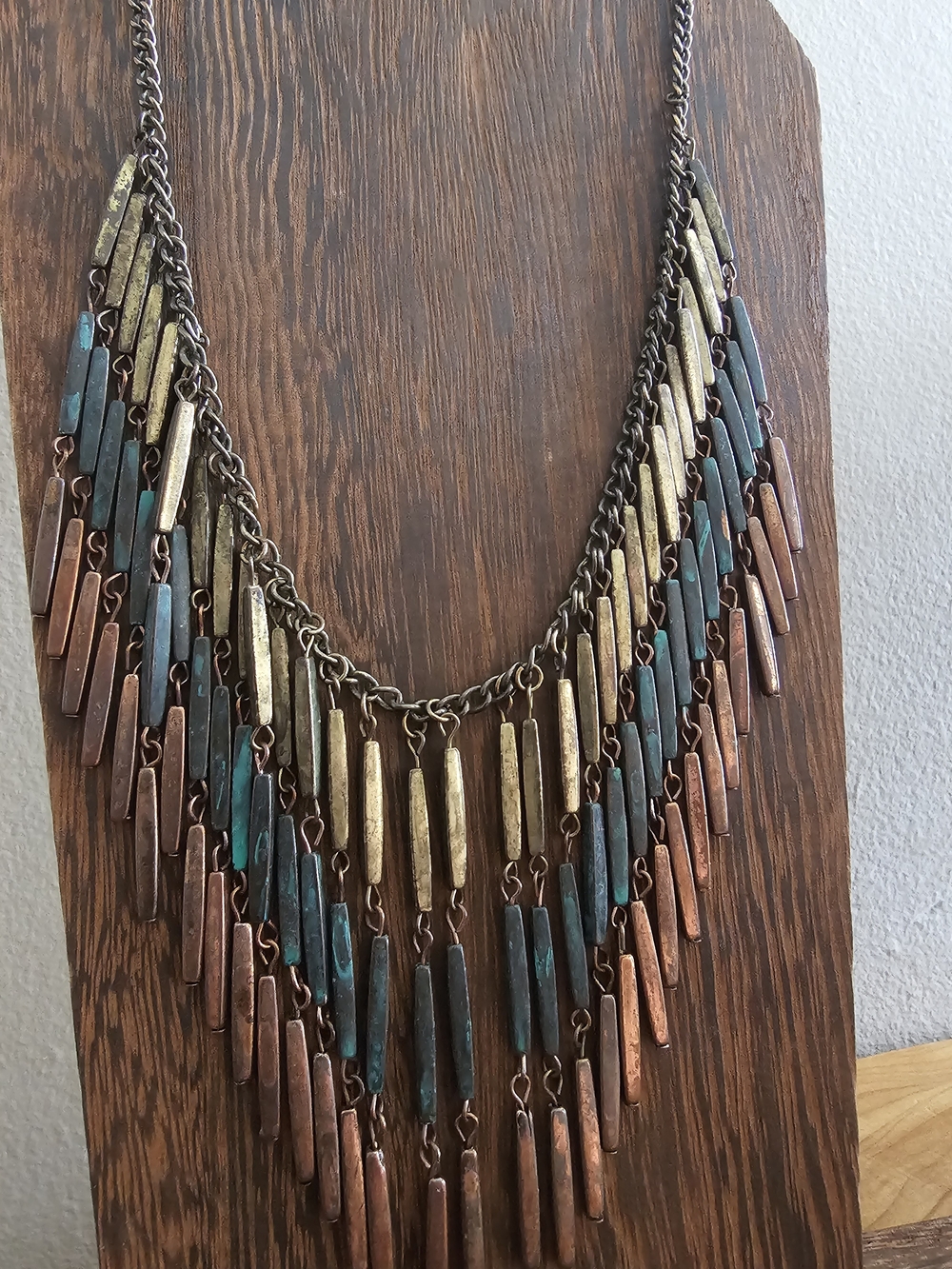 Bohemian Multi-Tone Fringe Statement Necklace - Picture 4 of 5